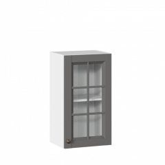 Шкаф кухонный 400 со стеклом Амели-3 ЛД 299.320.000.024 Белый Оникс серый